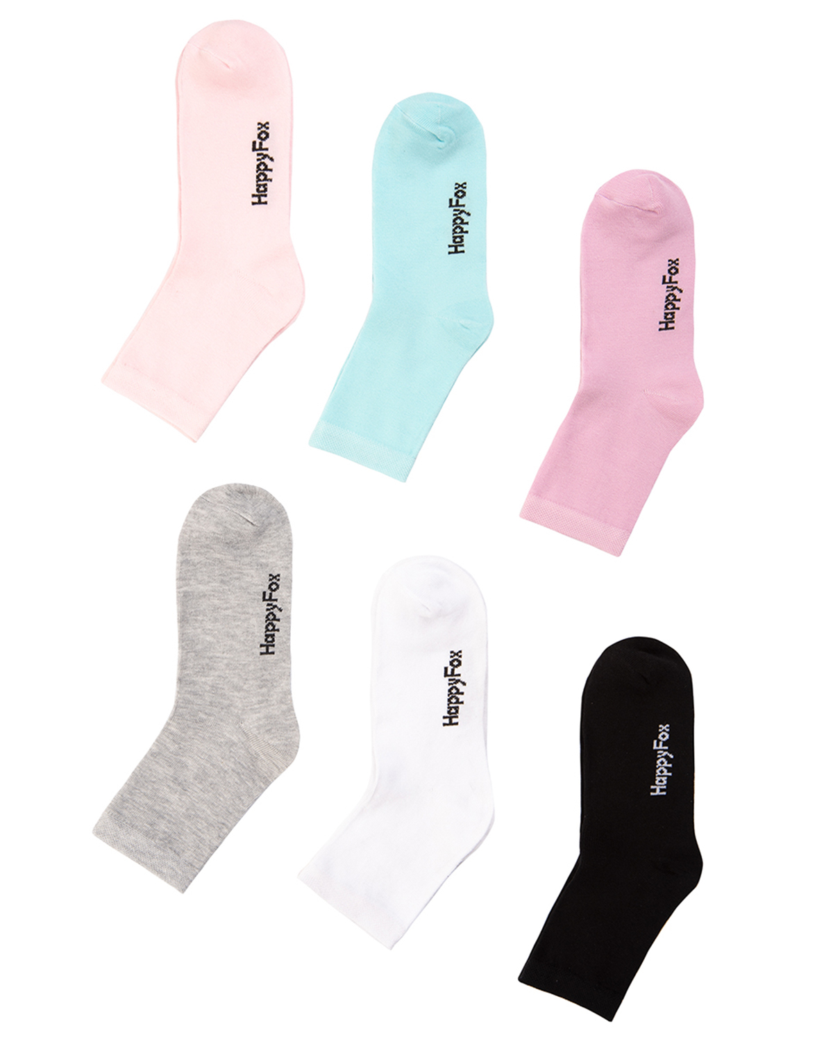 Комплект носков женских HappyFox HFET3002 разноцветных 25-27, 6 пар