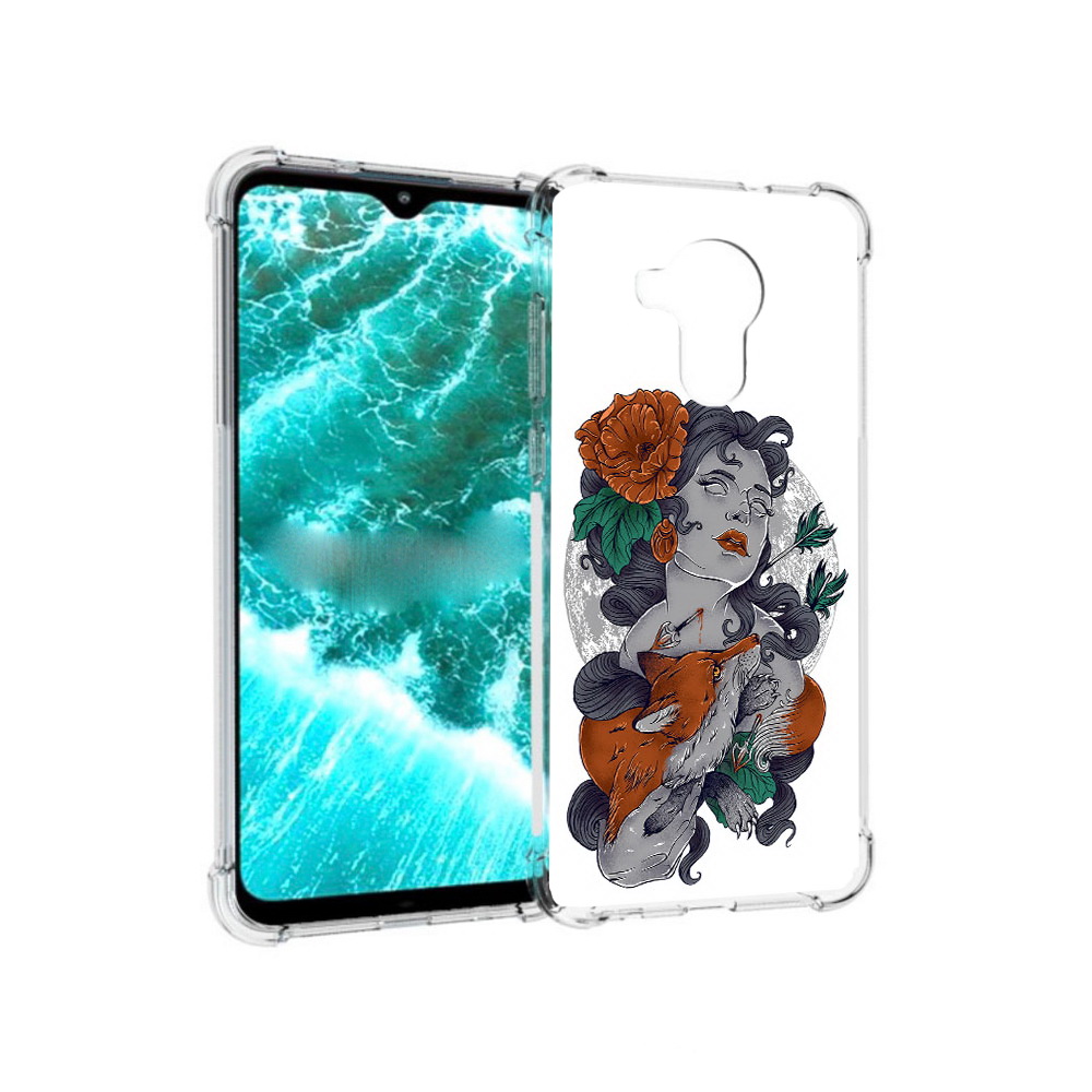 

Чехол MyPads Tocco для Nokia C30 темная девушка с лисой (PT227054.117.639), Прозрачный, Tocco