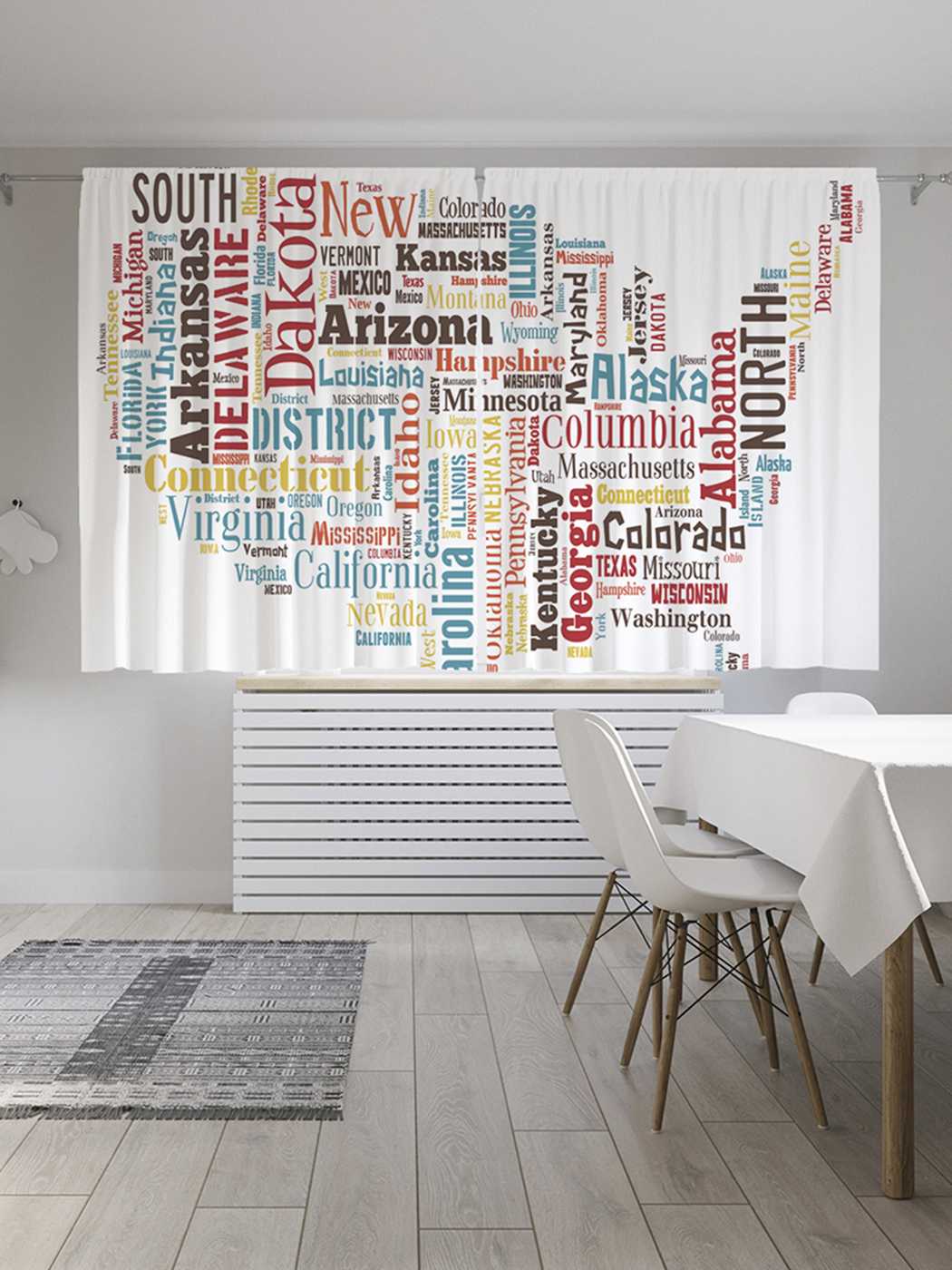 

Классические шторы JoyArty "Карта Штаты США", серия Oxford DeLux, 2 полотна 145x180 см, Карта Штаты США