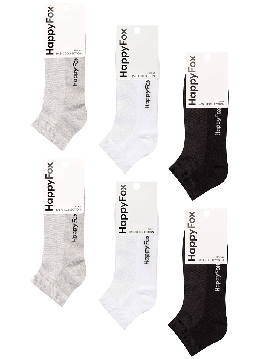Комплект носков женских HappyFox HFET1002NB разноцветных 25-27, 6 пар