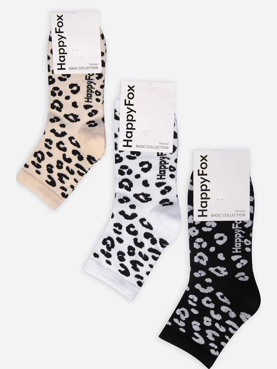 Комплект носков женских HappyFox HFET3002L разноцветных 23-25, 3 пары