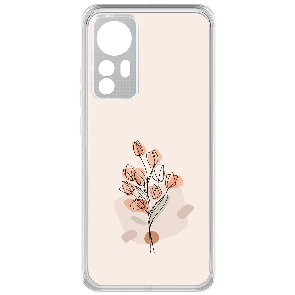 

Чехол-накладка Krutoff Clear Case Букет тюльпанов для Xiaomi 12X, Прозрачный