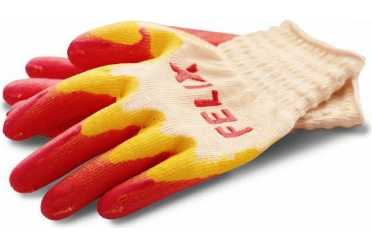 FELIX 410060011 Перчатки с 2-м латексным покрытием Felix перчатки трикотажные с натуральным латексным обливом 13 класс россия 67724
