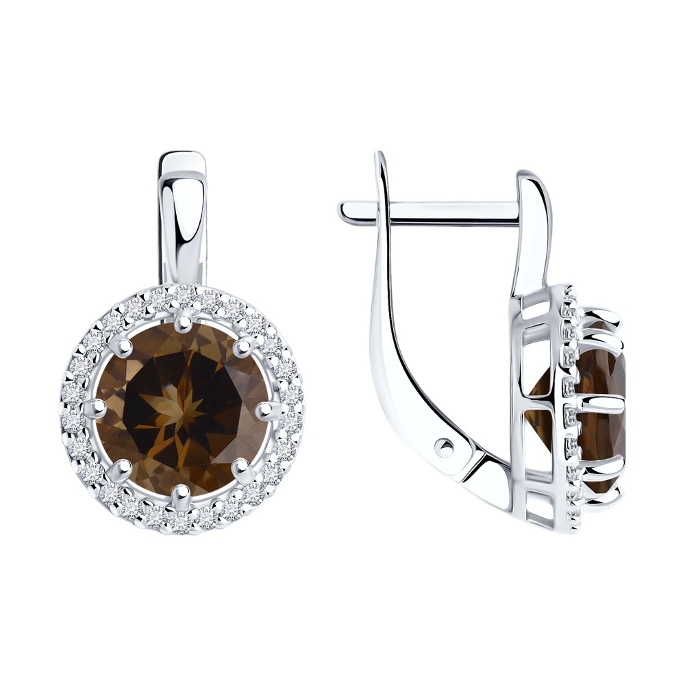 

Серьги из серебра Diamant 94-320-02052-4, фианит/раухтопаз, 94-320-02052-4