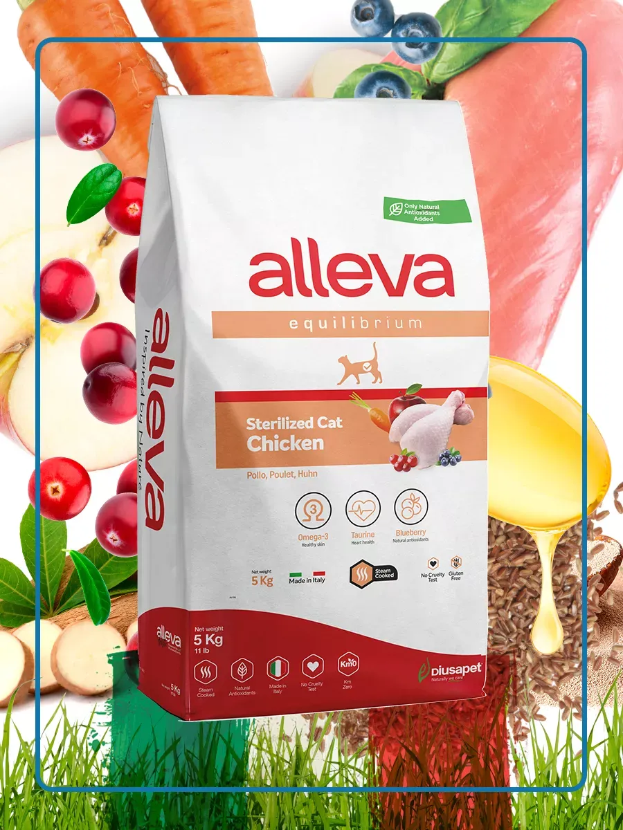 

Сухой корм для кошек Alleva Equilibrium, с курицей, 5 кг