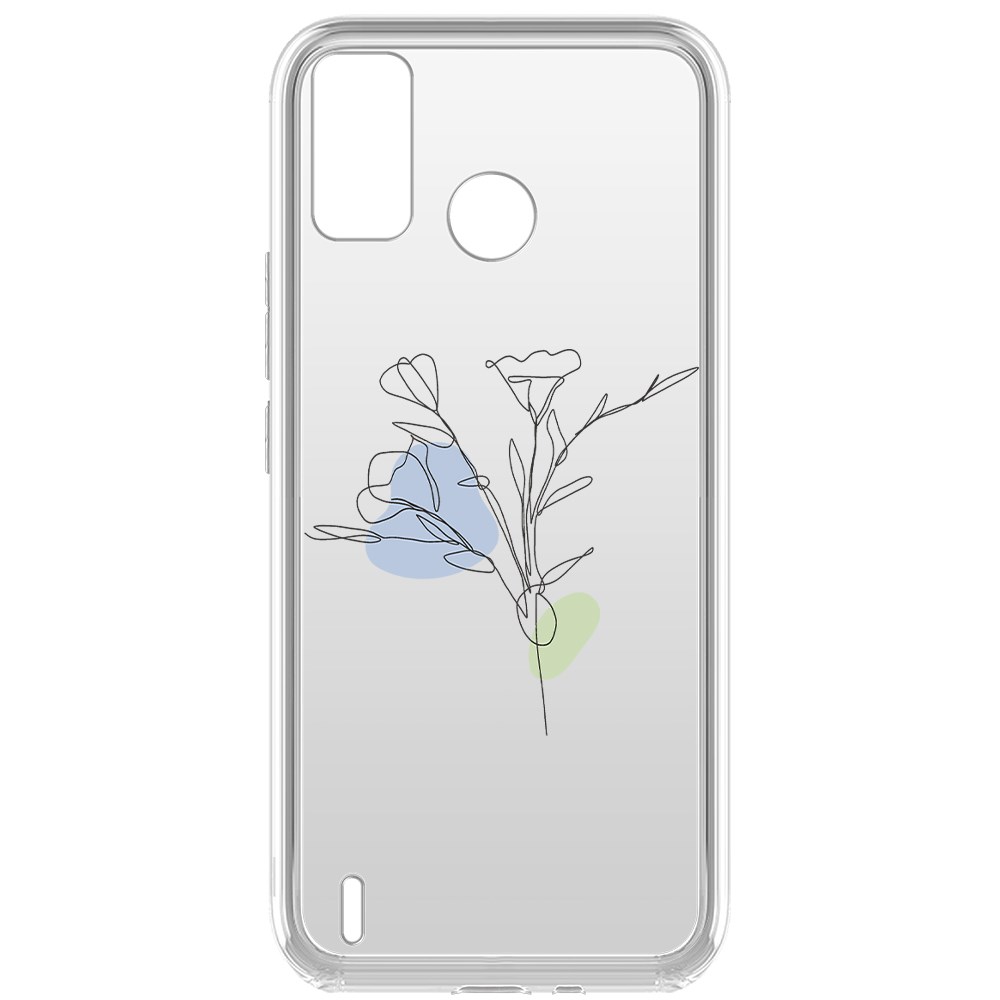 фото Чехол-накладка krutoff clear case эустома для tecno spark 6 go