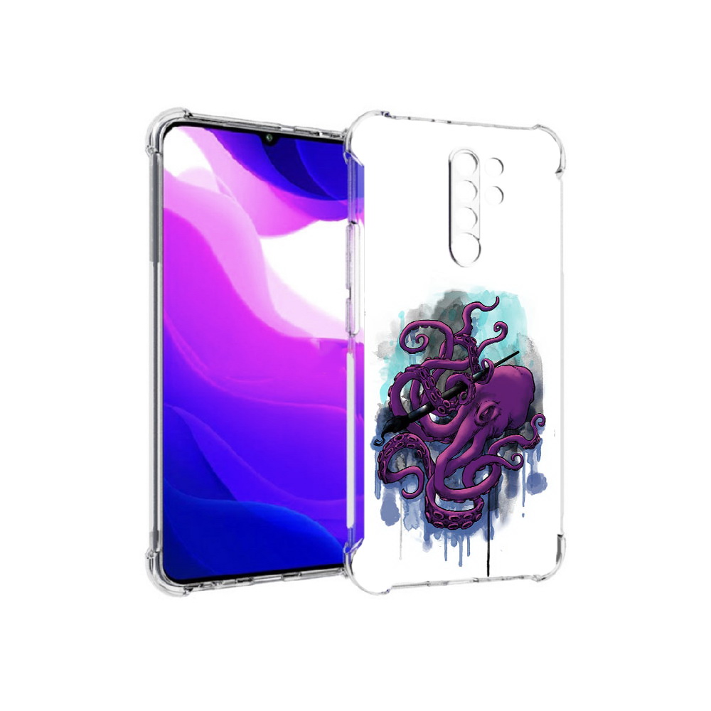 Чехол MyPads Tocco для Xiaomi Redmi 9 фиолетовый осьминог (PT150826.259.658)