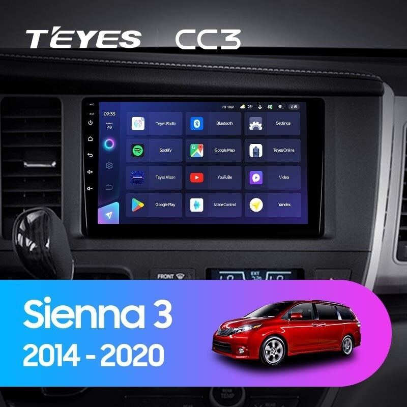 

Штатная магнитола Teyes CC3L 4/64 Toyota Sienna 3 XL30 (2014-2020), CC3L