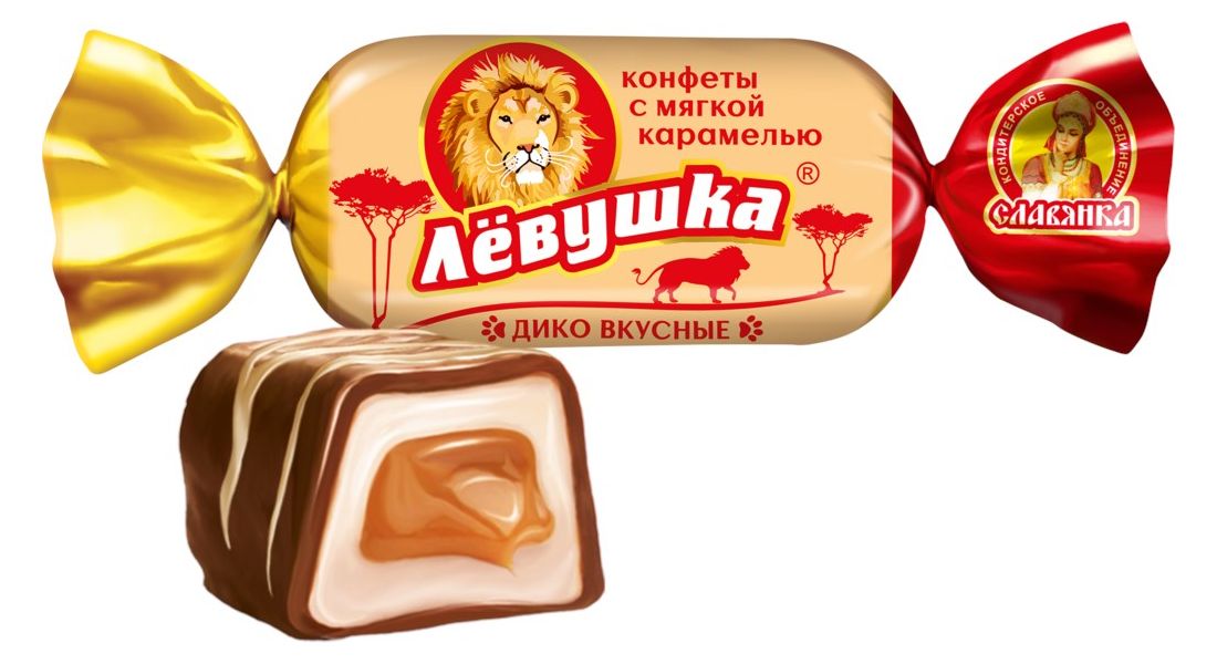 

Конфеты шоколадные Славянка Левушка с карамельной начинкой +-500 г