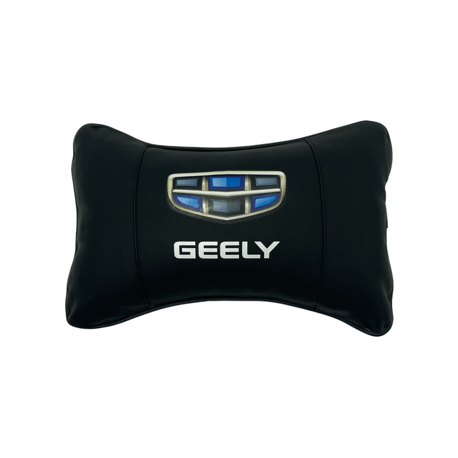 Автомобильная подушка для шеи на подголовник сиденья MejiCar с логотипом Geely под черный