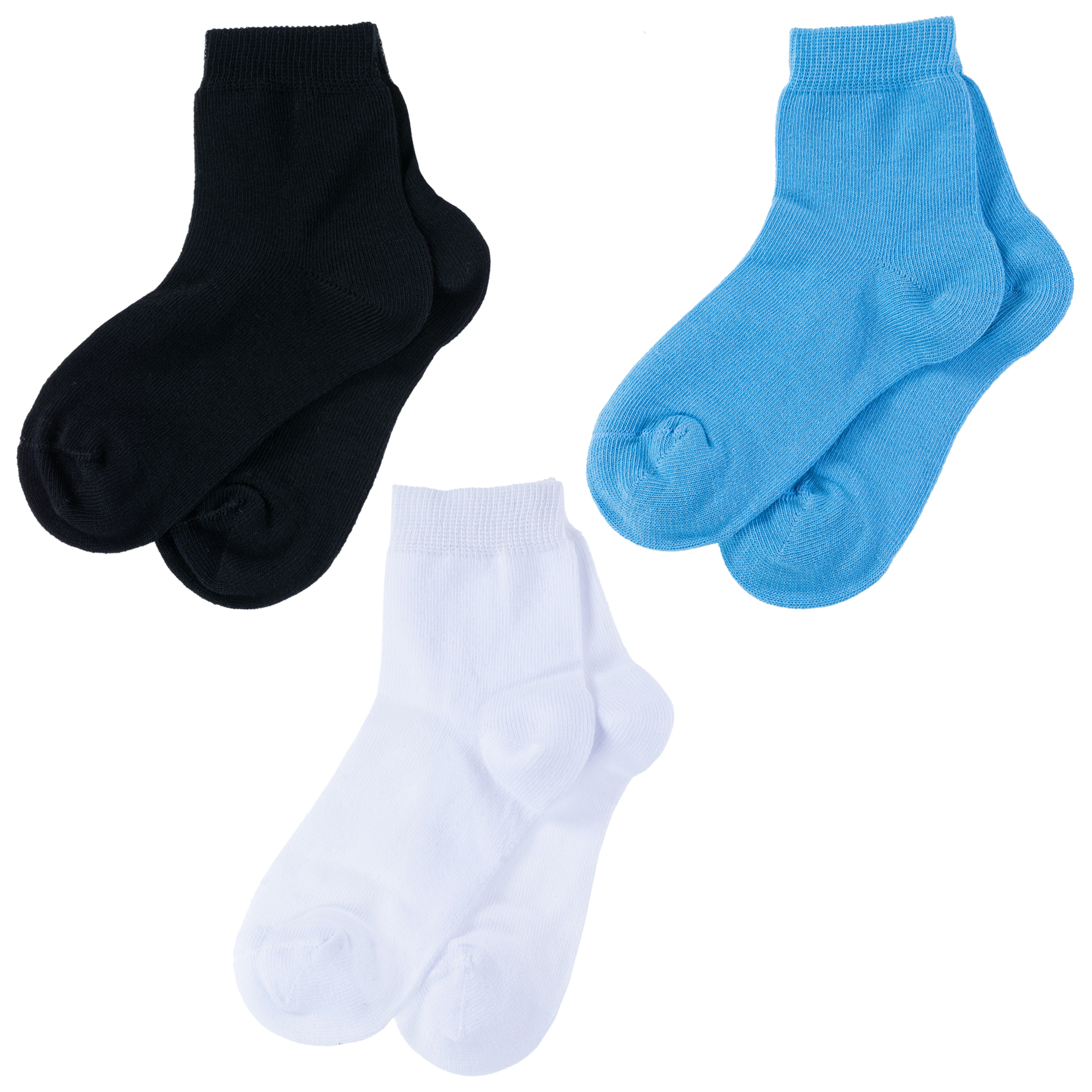 

Носки детские Носкофф 3-АС55, черный; голубой; белый, 22-24, 3-АС55