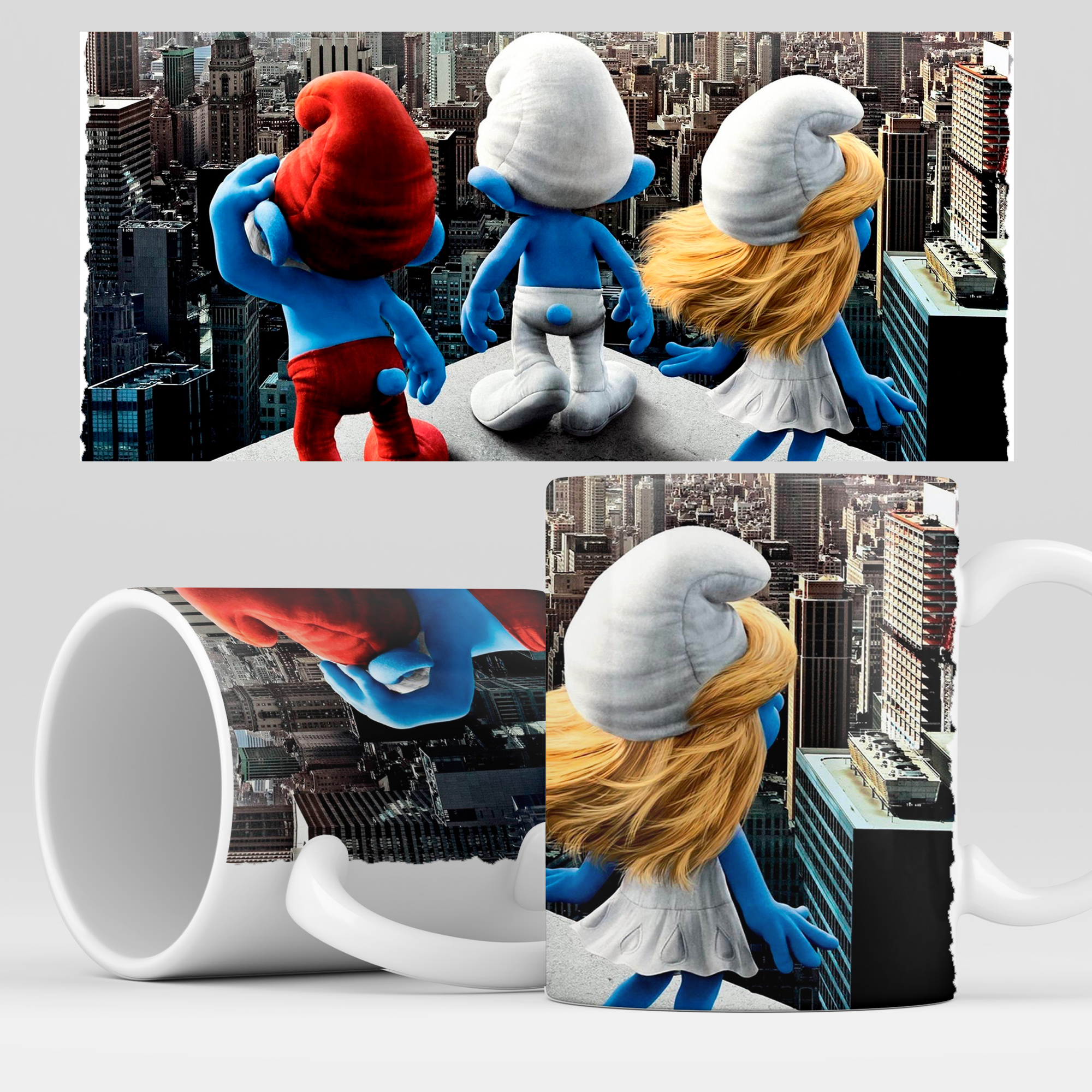 фото Кружка rocketcup с принтом "смурфики" мультфильм smurfs