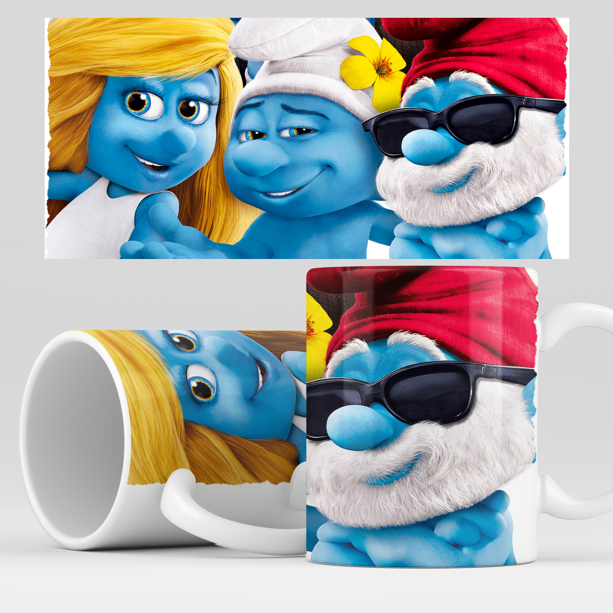 фото Кружка rocketcup с принтом "смурфики" мультфильм smurfs