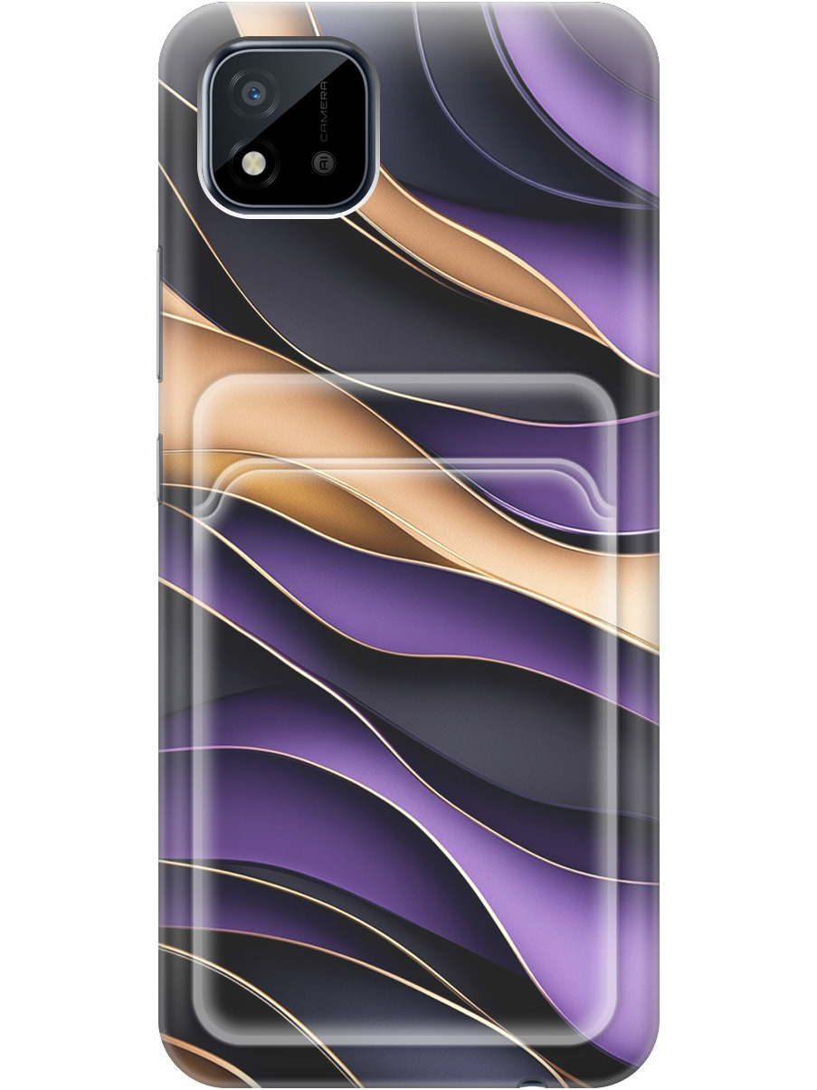 

Силиконовый чехол на realme C20 / C11 (2021) с принтом с карманом для карты 836783, Прозрачный;фиолетовый;черный, 726147431