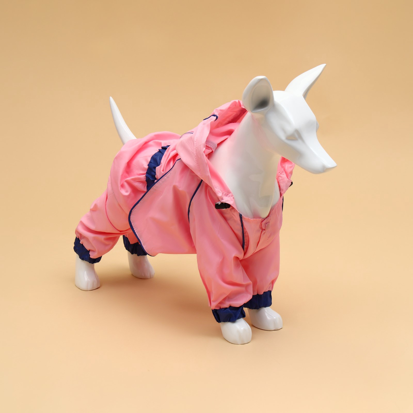 

Комбинезон для собак, ХL, унисекс, розовый, дюспо, длина спины 40 см