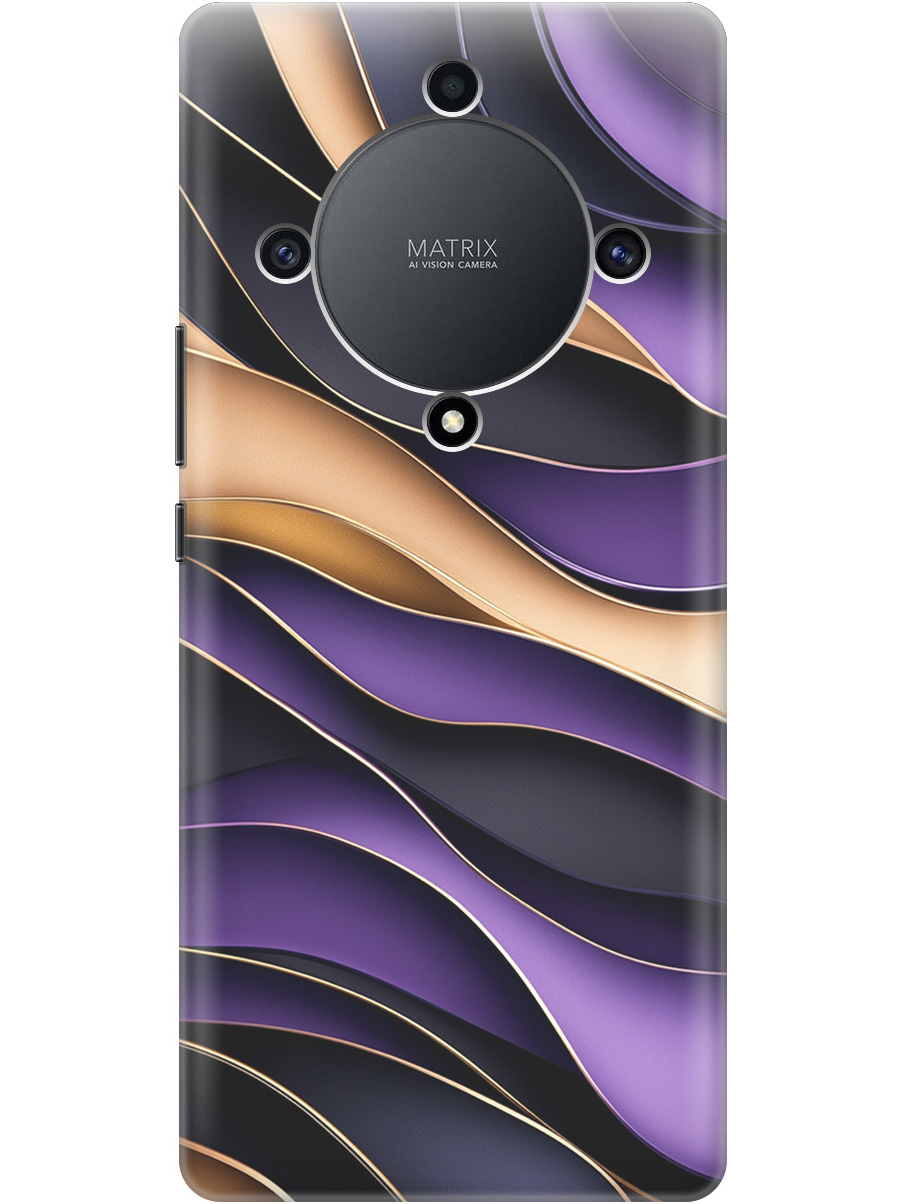 

Силиконовый чехол на Honor X9a / Magic5 Lite с принтом "Сиреневые волны", Прозрачный;фиолетовый;черный, 769394731