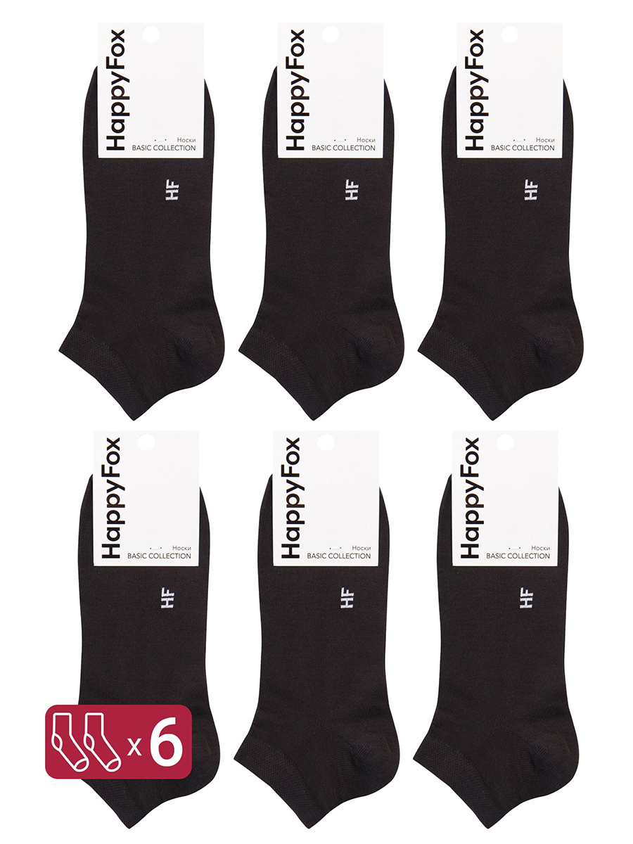 Комплект носков мужских HappyFox HFET2003NB черных 27-29, 6 пар