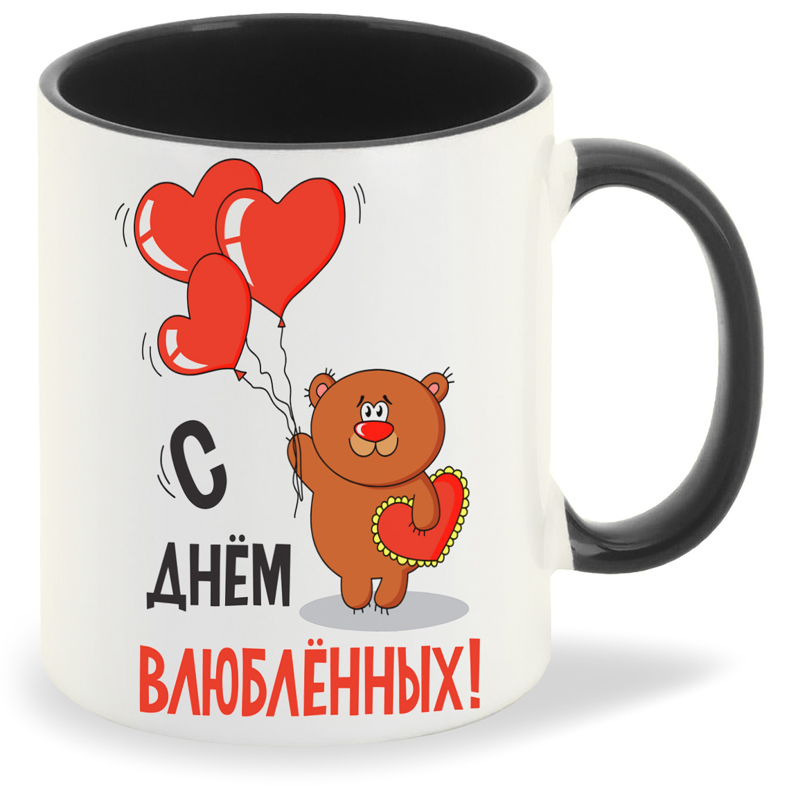 

Кружка CoolPodarok 14 февраля С Днем Влюбленных Мишка с сердцем, 14 февраля С Днем Влюбленных Мишка с сердцем