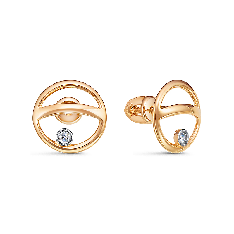 

Серьги-пусеты из красного золота с фианитом ZOLOTO.GOLD 054824Z, 054824Z