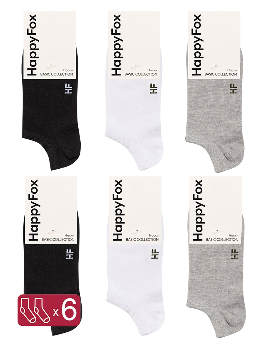 Комплект носков мужских HappyFox HFET6003NB разноцветных 27-29, 6 пар