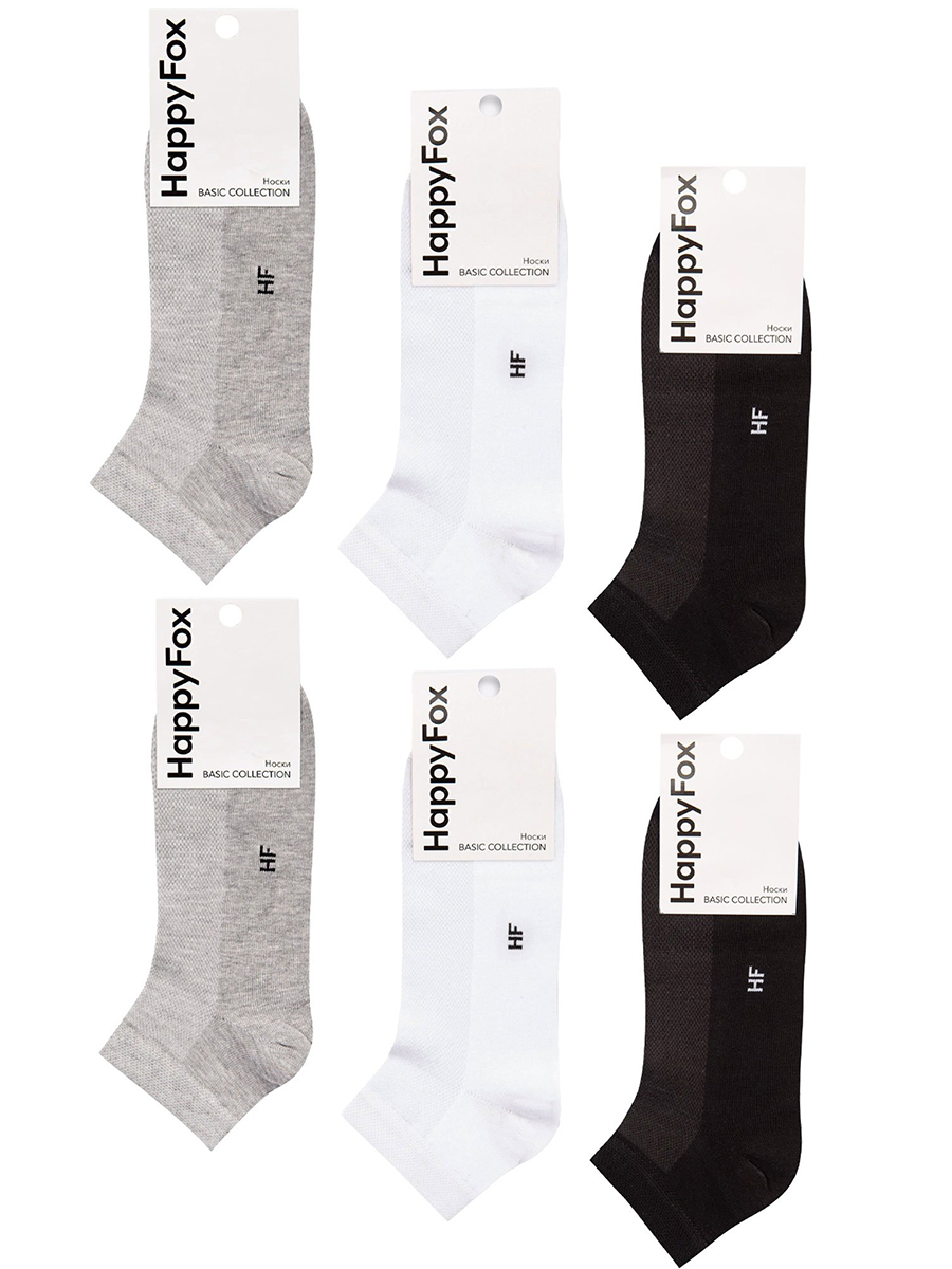 Комплект носков мужских HappyFox HFET1003NB разноцветных 27-29, 6 пар