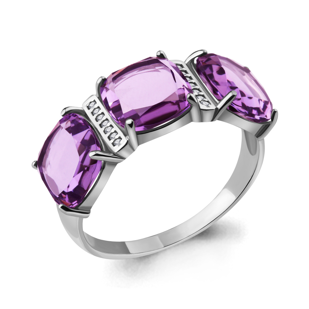 

Кольцо из серебра с аметистом р.  Aquamarine 6547404А_925_р, 6547404А_925_р