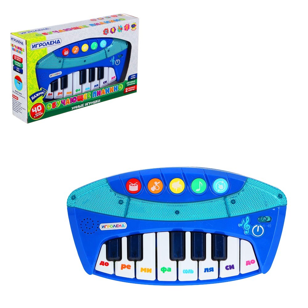ИГРОЛЕНД Игрушка Обучающее пианино, свет, звук, 3хАА, ABS, 19х29х6см