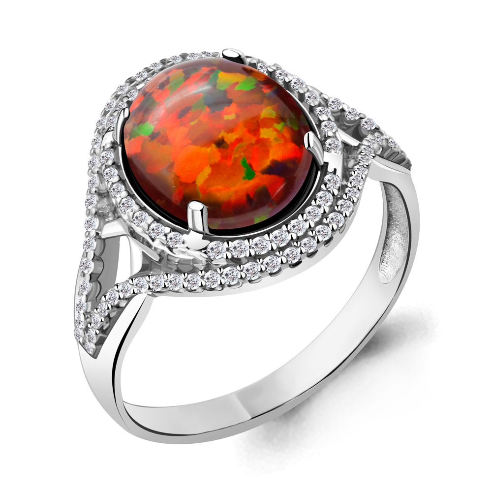 

Кольцо из серебра с опалом р.  Aquamarine 6549087А_925_р, 6549087А_925_р