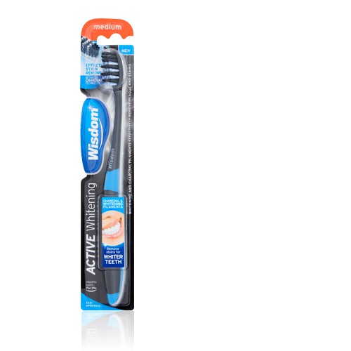 фото Зубная щетка wisdom active whitening charcoal manual toothbrush