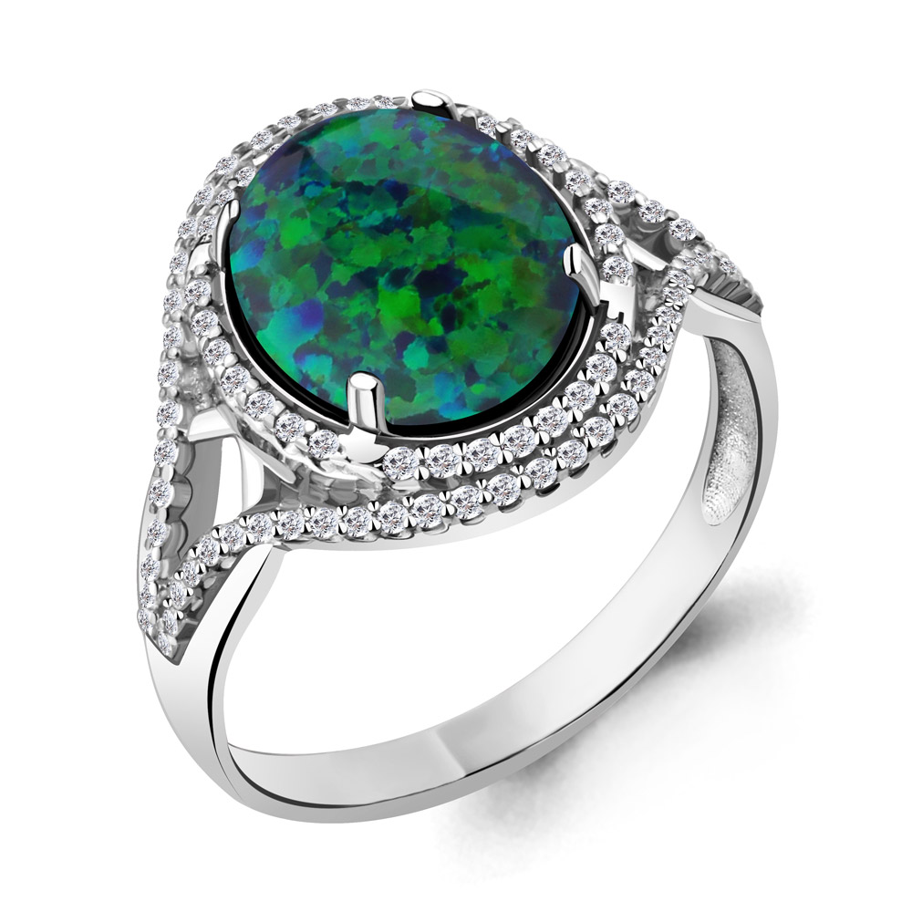 

Кольцо из серебра с опалом р.  Aquamarine 6549096А_925_р, 6549096А_925_р