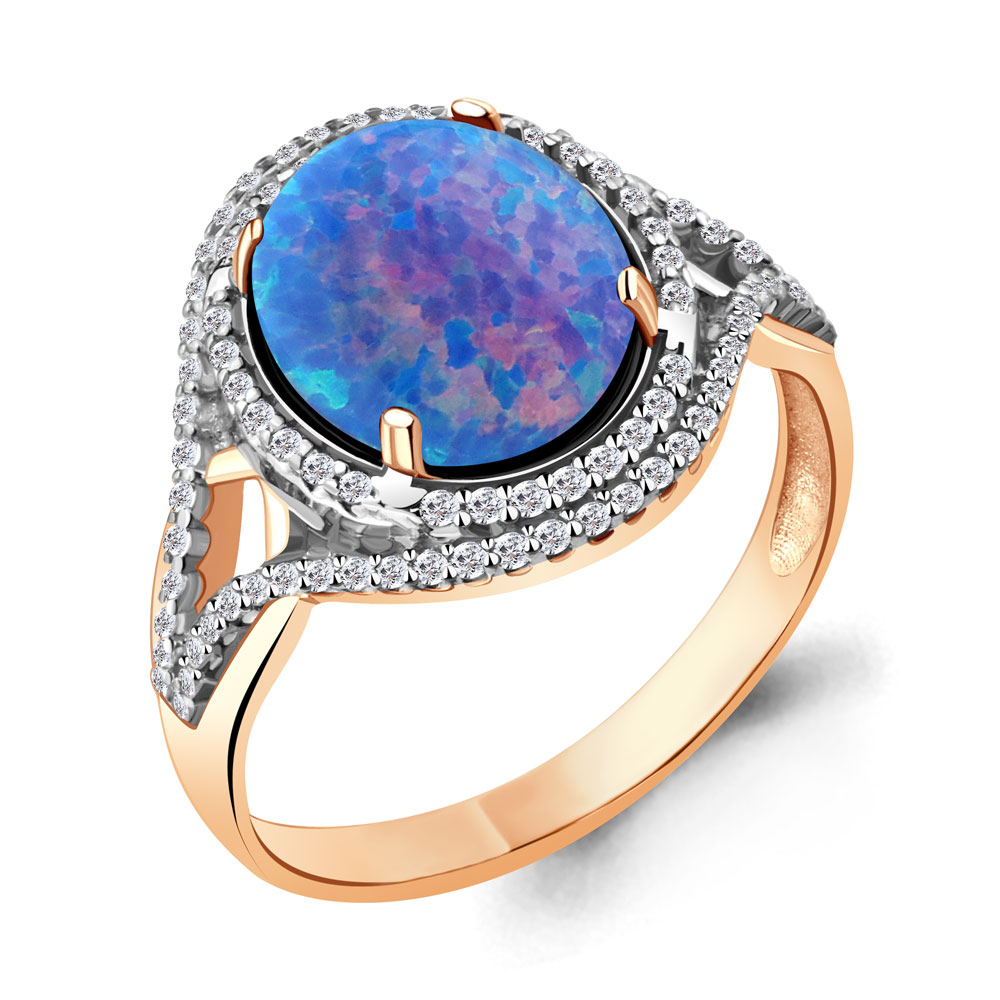 

Кольцо из серебра с опалом р. , Aquamarine 6549097А_925_з, 6549097А_925_з