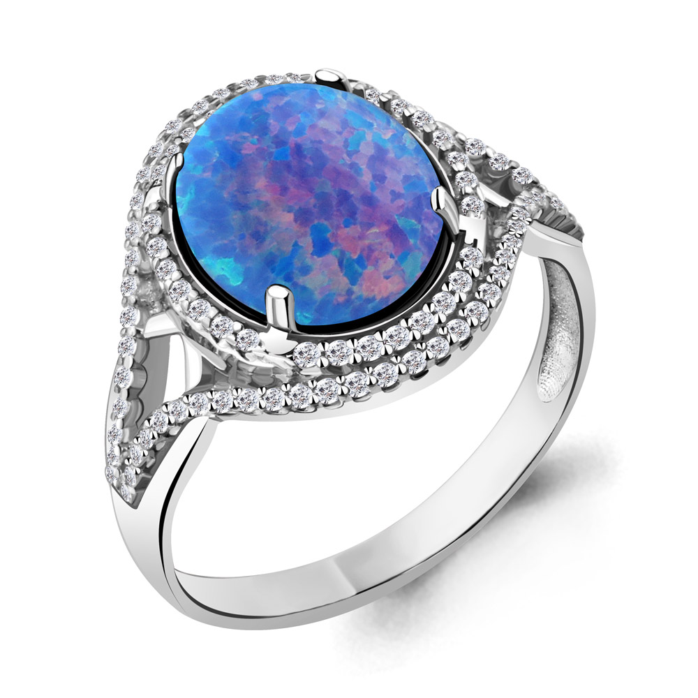 

Кольцо из серебра с опалом р. , Aquamarine 6549097А_925_р, 6549097А_925_р