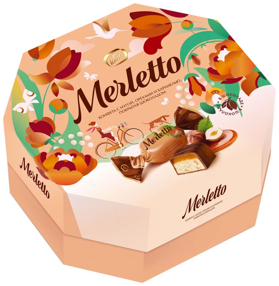 

Конфеты нуга Merletto ореховые +-500 г