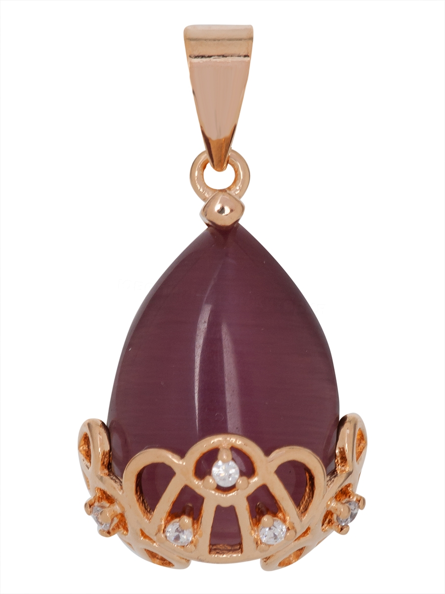 

Кулон из бижутерного сплава Lotus Jewelry 3044P-22CA, кошачий глаз/циркон, 3044P-22CA