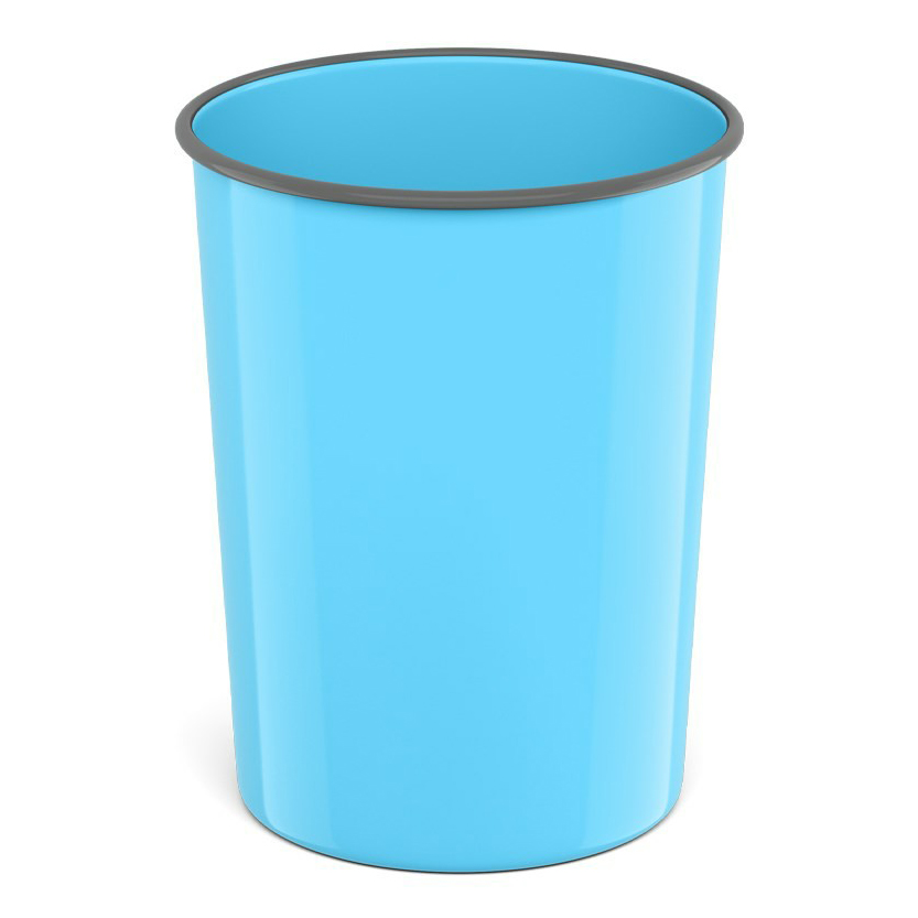 

ErichKrause Корзина для бумаг 13.5л ErichKrause Pastel, литая, пластик, голубая