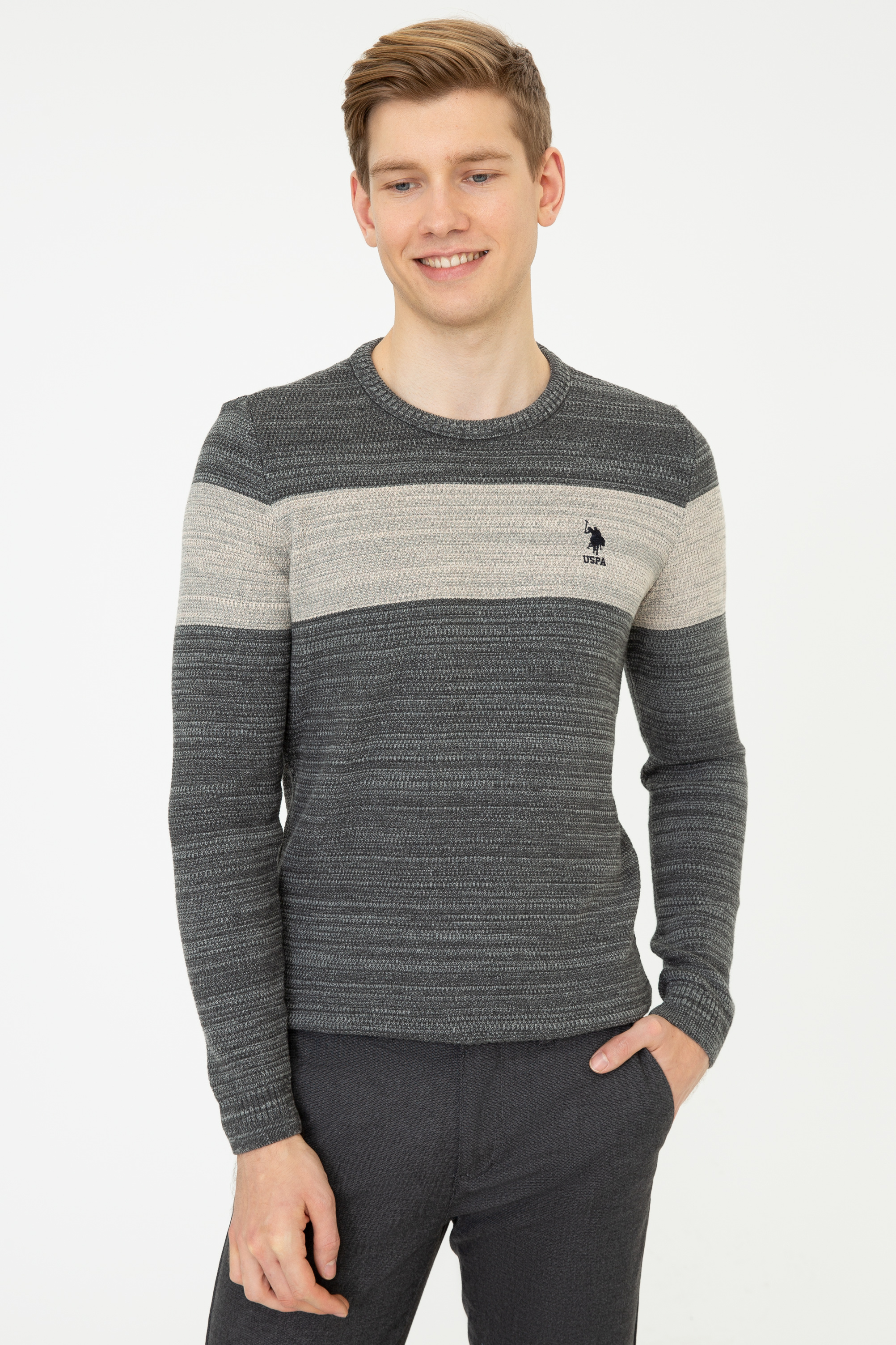 

Джемпер мужской U.S. POLO Assn. G081GL0TK0DİJON серый L, G081GL0TK0DİJON