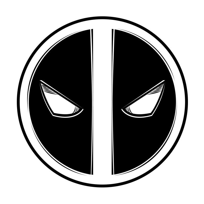 Металлическая пластина для магнитного держателя телефона Deadpool Logo 40x40 mm Black