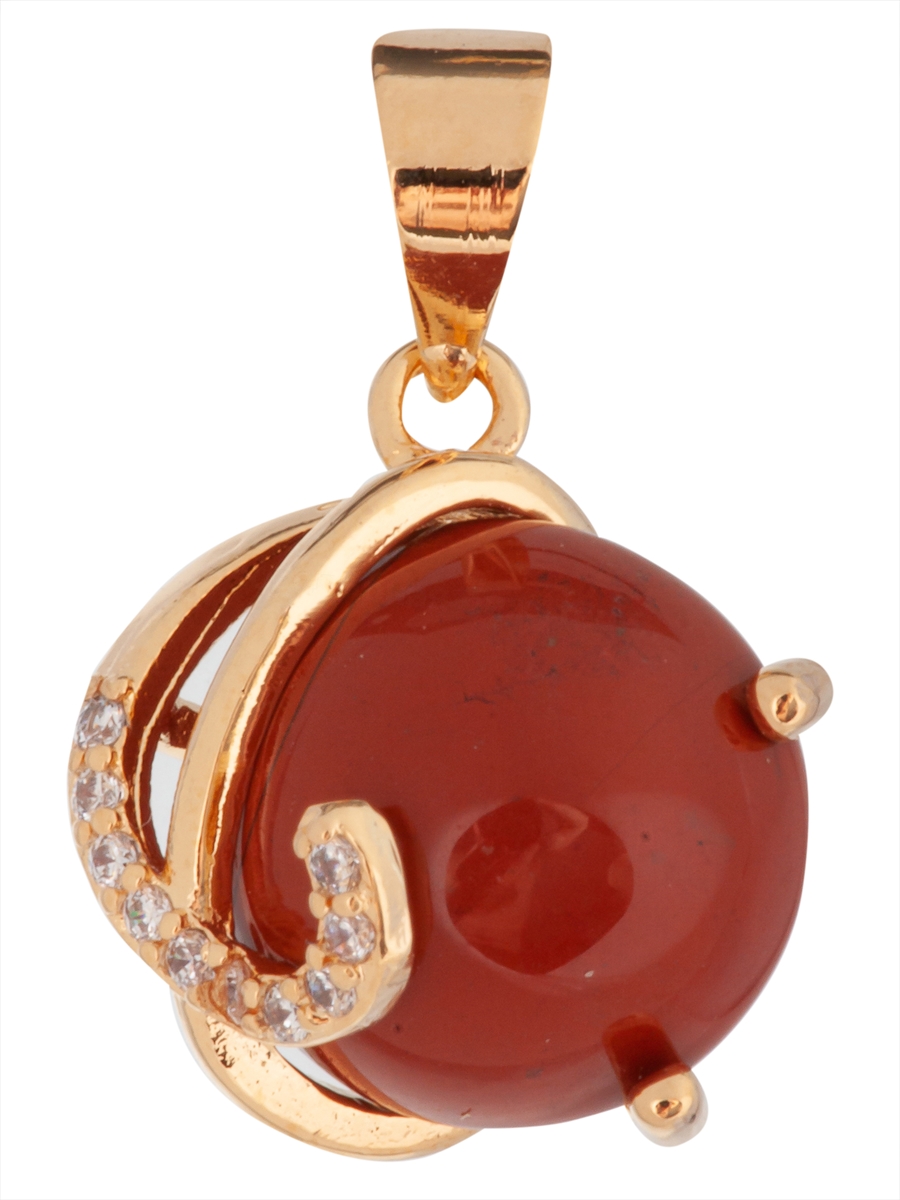 

Кулон из бижутерного сплава Lotus Jewelry 3043P-08JR, яшма/циркон, 3043P-08JR