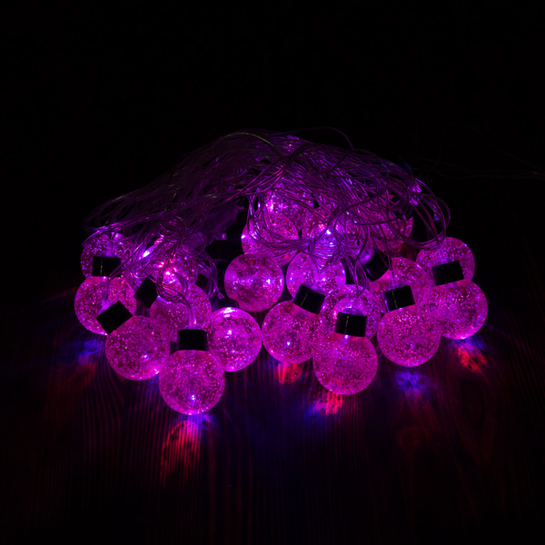 Световая гирлянда новогодняя LED Огненный шар 9354 5 м розовый