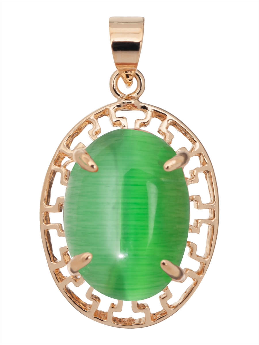 

Кулон из ювелирного сплава Lotus Jewelry 897P-007Ca-green, кошачий глаз, 897P-007Ca-green