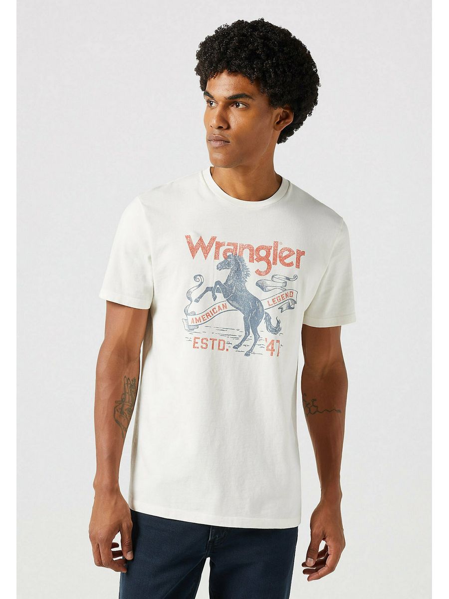 

Футболка мужская Wrangler WR122O092 белая XL, Белый, WR122O092