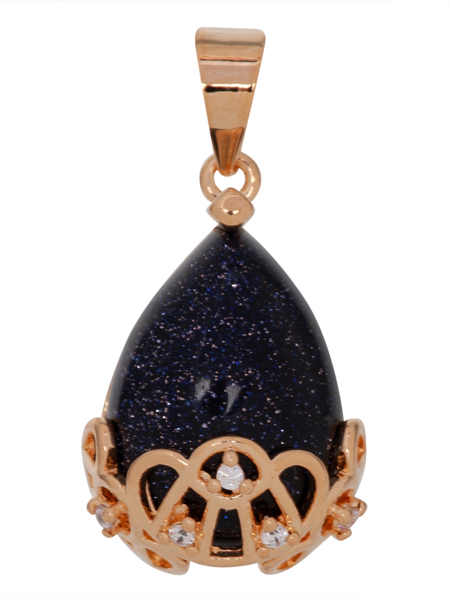

Кулон из бижутерного сплава Lotus Jewelry 3044P-22bs, авантюрин/циркон, 3044P-22bs
