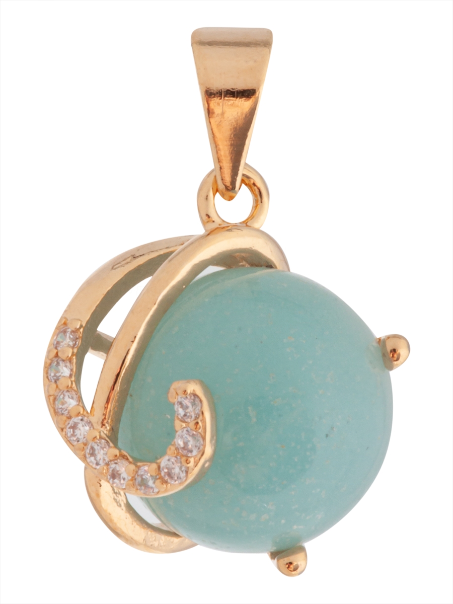 

Кулон из бижутерного сплава Lotus Jewelry 3043P-08, амазонит/циркон, 3043P-08