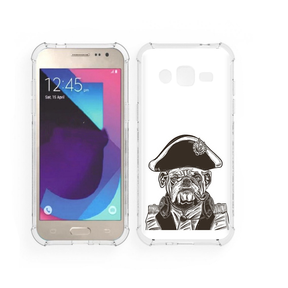 

Чехол MyPads Tocco для Samsung Galaxy J2 мопс генерал (PT226924.572.483), Прозрачный, Tocco