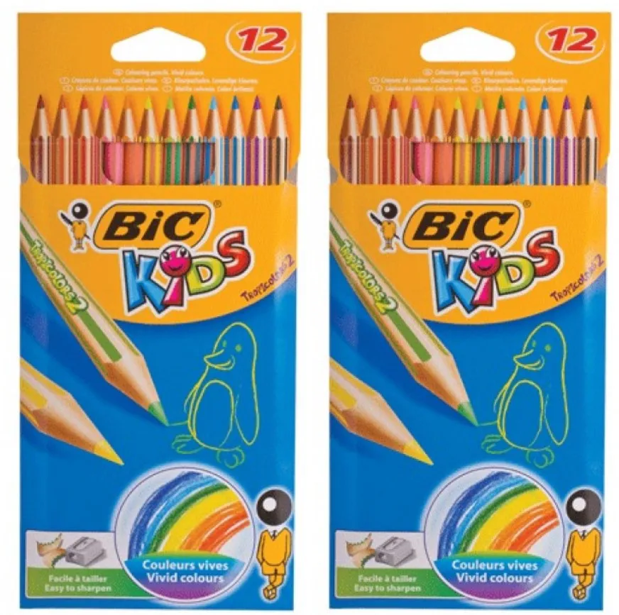 

Цветные карандаши BIC Tropicolors 2 GRS29775s02 пластиковые, 12 шт х 2 уп, Tropicolors 2
