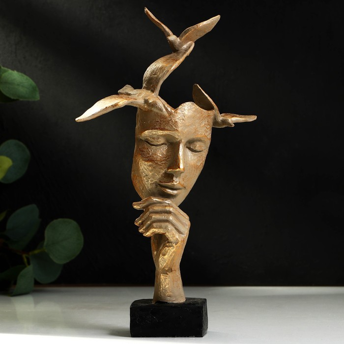 

Сувенир полистоун Мысли 20х13х34 см, Бронзовый