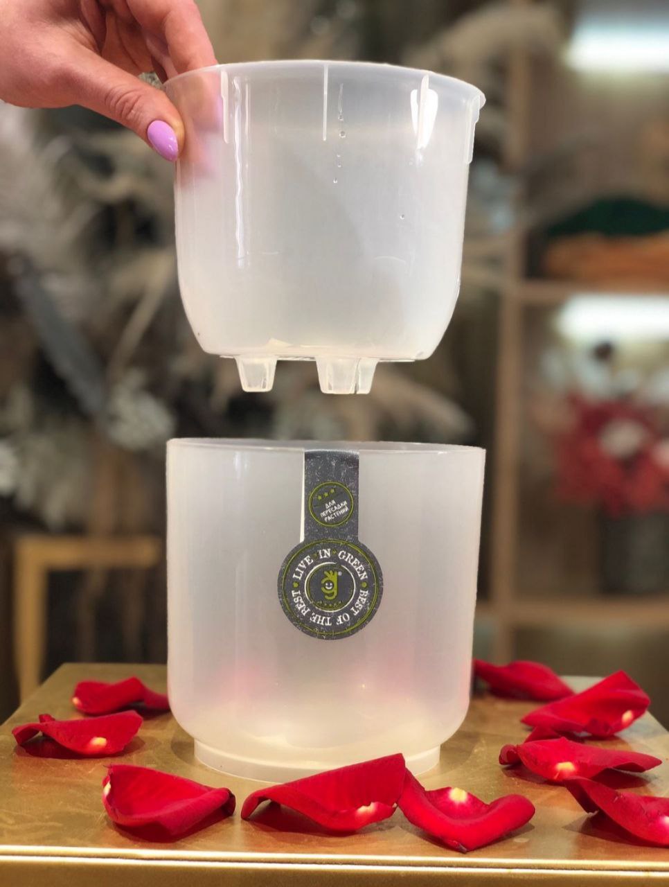 Горшок для цветов Техпласт Дельта 261 1,5л, прозрачный, для орхидеи, 1 шт.