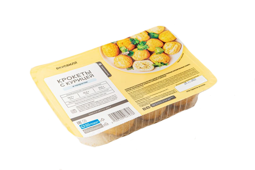 

Крокеты из курицы ВкусВилл с творогом замороженные 360 г