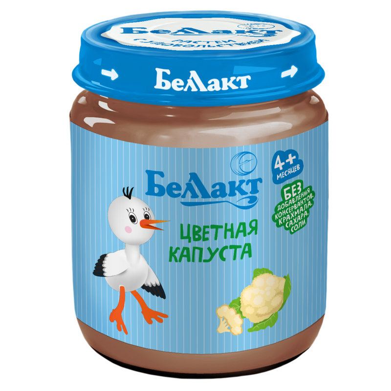 Пюре Беллакт из цветной капусты, 100г, с 4 м., 6 шт.