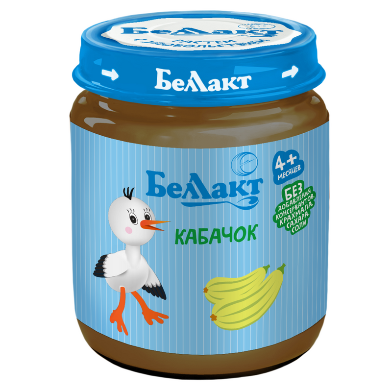 

Пюре Беллакт из кабачков, без сахара, 100г, с 4 м.,, из кабачков 100г